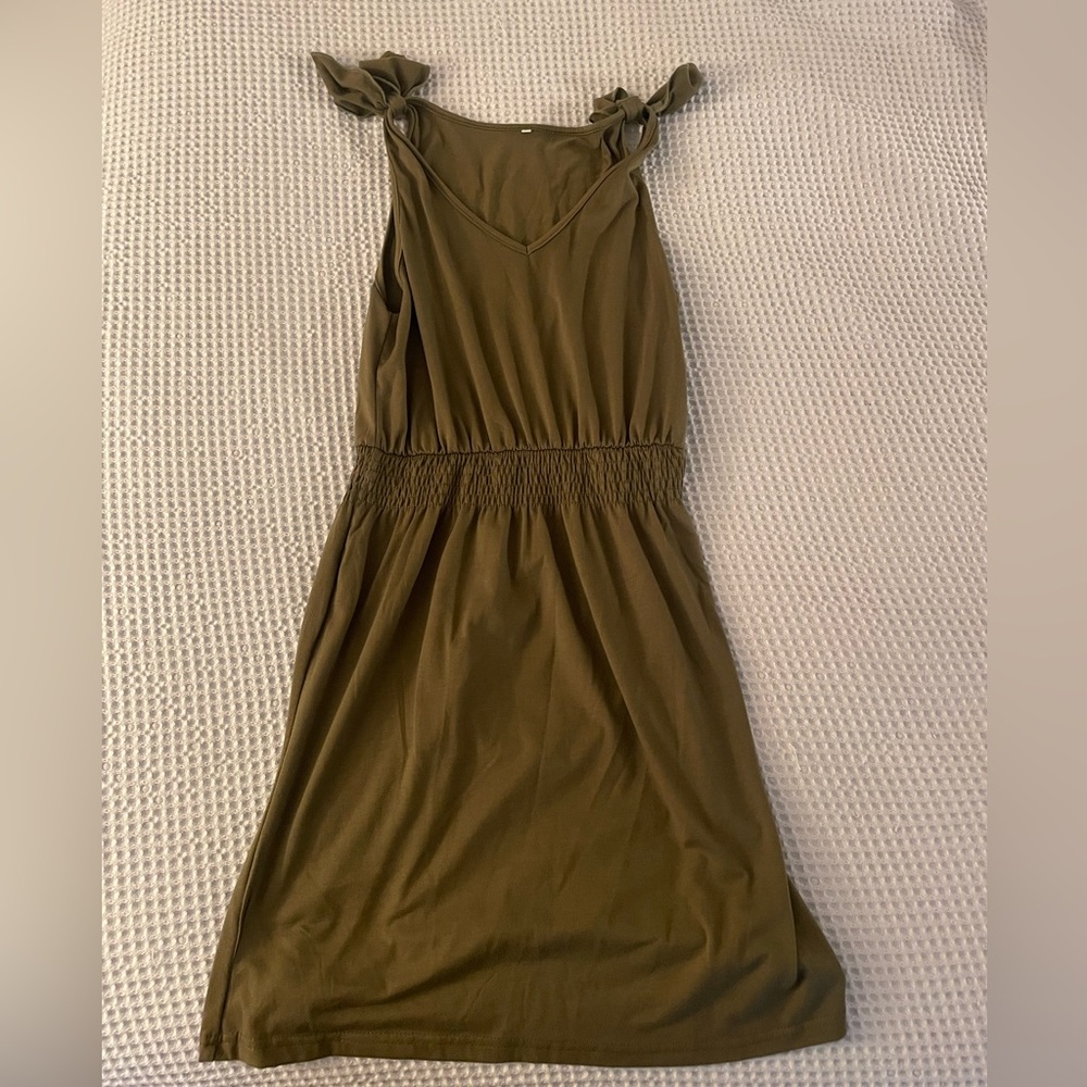 Olive cover up dress